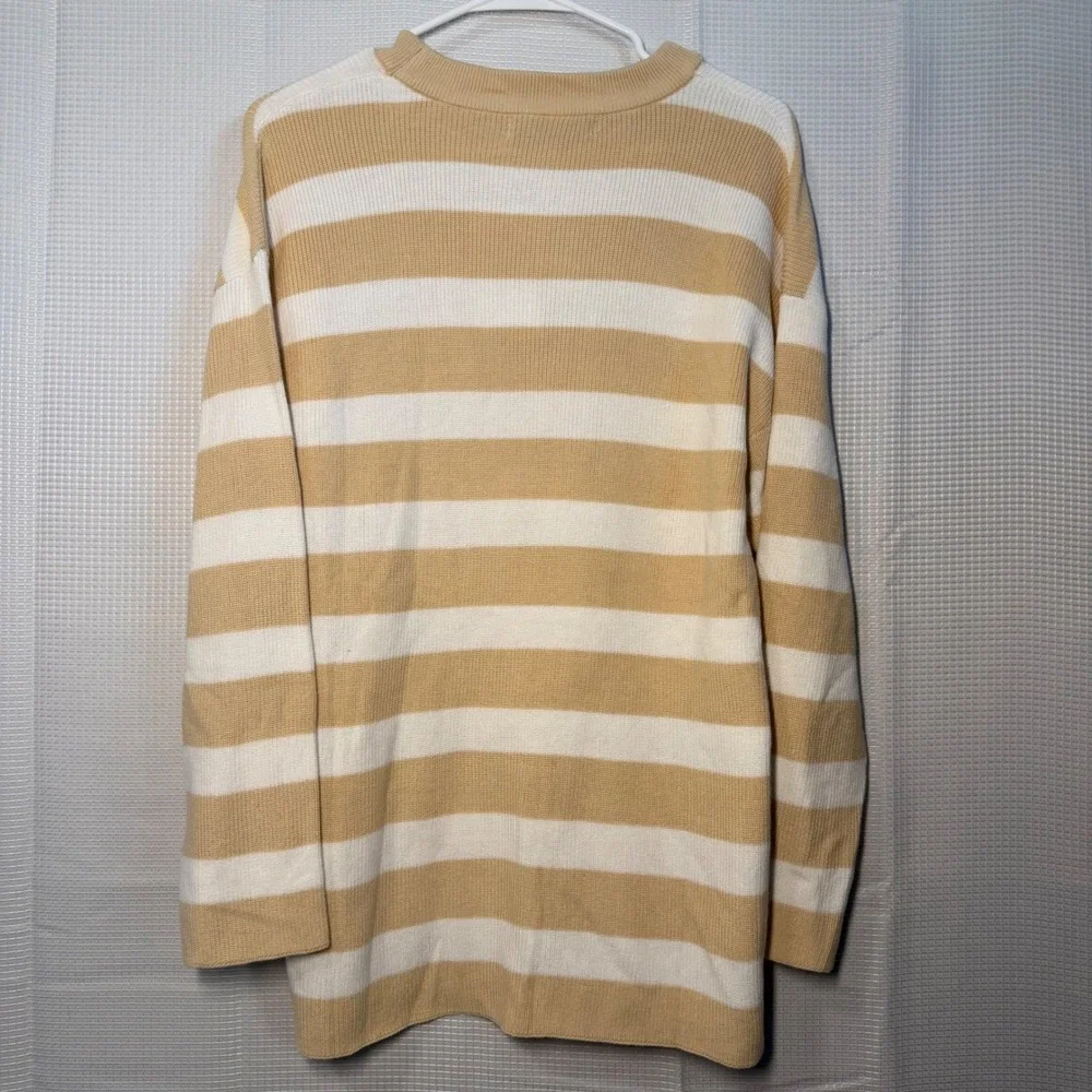 Zesica‎ Sweater Striped Knit Crewneck Oversized Relaxed Fit Casual Preppy M